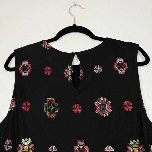 NWT Desigual Black Embroidered Shift Dress Size 46 / 12 US - Picture 9 of 11